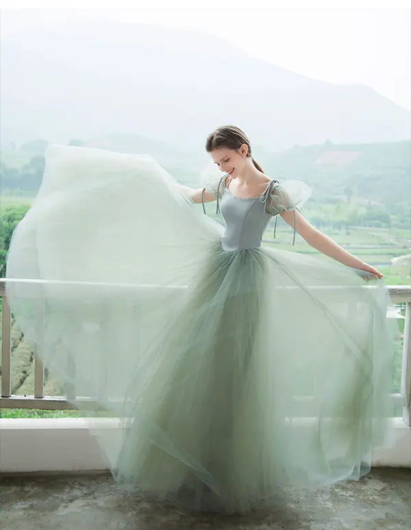 green emerald velvet dress Beaded Sage Green Prom Dresses Watteau Train 1920s Evening Dress 20076 –  Viniodress