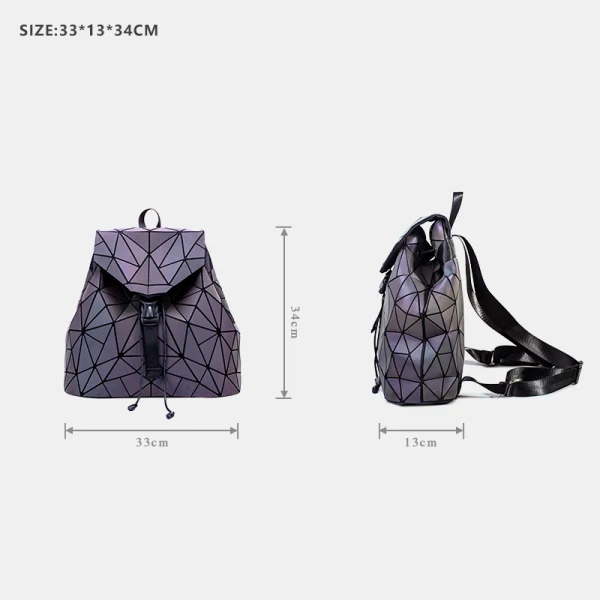 llamativo Luminoso Geométrica Multi-Colors Mochilas 2021 Holográfico Reflexivo Bolsos de mujer