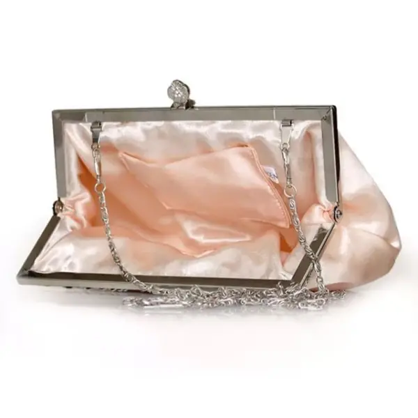 Chic / Beautiful White Clutch Bags Beading Rhinestone Velour Metal Cocktail Party Evening Party Accessories 2019