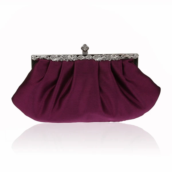 Chic / Beautiful White Clutch Bags Beading Rhinestone Velour Metal Cocktail Party Evening Party Accessories 2019