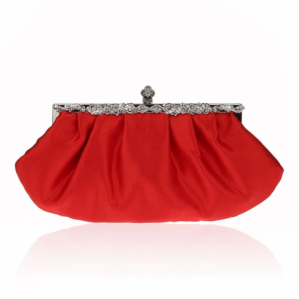 Chic / Beautiful White Clutch Bags Beading Rhinestone Velour Metal Cocktail Party Evening Party Accessories 2019