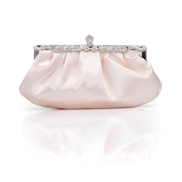 Chic / Beautiful White Clutch Bags Beading Rhinestone Velour Metal Cocktail Party Evening Party Accessories 2019