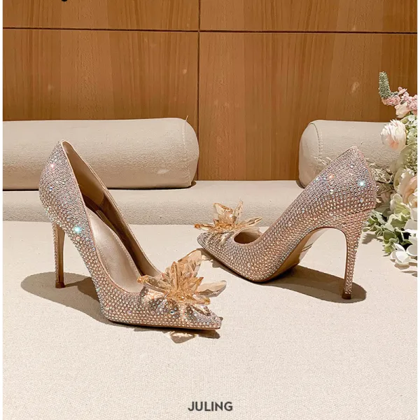 Champagne sparkly shoes sales