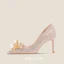 Glitzernden Aschenputtel Champagner Kristall Brautschuhe 2021 10 cm / 4 inch Strass Hochhackige Spitzschuh Stilettos Pumps
