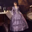 Medieval Vintage / Retro Purple Prom Dresses 2024 1/2 Sleeves Floor-Length / Long Square Neckline Cosplay Ball Gown Formal Dresses