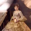 Medeltida Vintage Guld Balklänningar 2024 Korsade remmar 3D Spets Utskrift U-Hals 3/4 ärm Balklänning Domstol Tåg Cosplay Bal Formella Klänningar