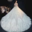 Amazing / Unique Strapless Ivory Bridal Tulle Wedding Dresses 2020 A-Line / Princess Crossed Straps Sleeveless Appliques Gold Lace Cascading Ruffles Chapel Train
