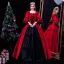 Medieval Vintage / Retro Red Prom Dresses 2024 Crossed Straps Floor-Length / Long Square Neckline Cosplay Evening Party 1/2 Sleeves Ball Gown Formal Dresses