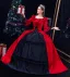 Medieval Vintage / Retro Red Prom Dresses 2024 Crossed Straps Floor-Length / Long Square Neckline Cosplay Evening Party 1/2 Sleeves Ball Gown Formal Dresses