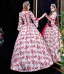 Medieval Vintage / Retro Red Prom Dresses 2024 A-Line / Princess Printing Flower Floor-Length / Long Square Neckline Cosplay Pageant 1/2 Sleeves Ball Gown Formal Dresses