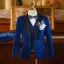 Fashion Royal Blue Sequins Long Sleeve Boys Wedding Suits 2024 Body Jewellery Coat Pants Shirt Tie Vest 6-piece