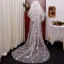 Chic / Beautiful White Handmade  Lace Flower Sweep Train 3 m Wedding Veils 2025