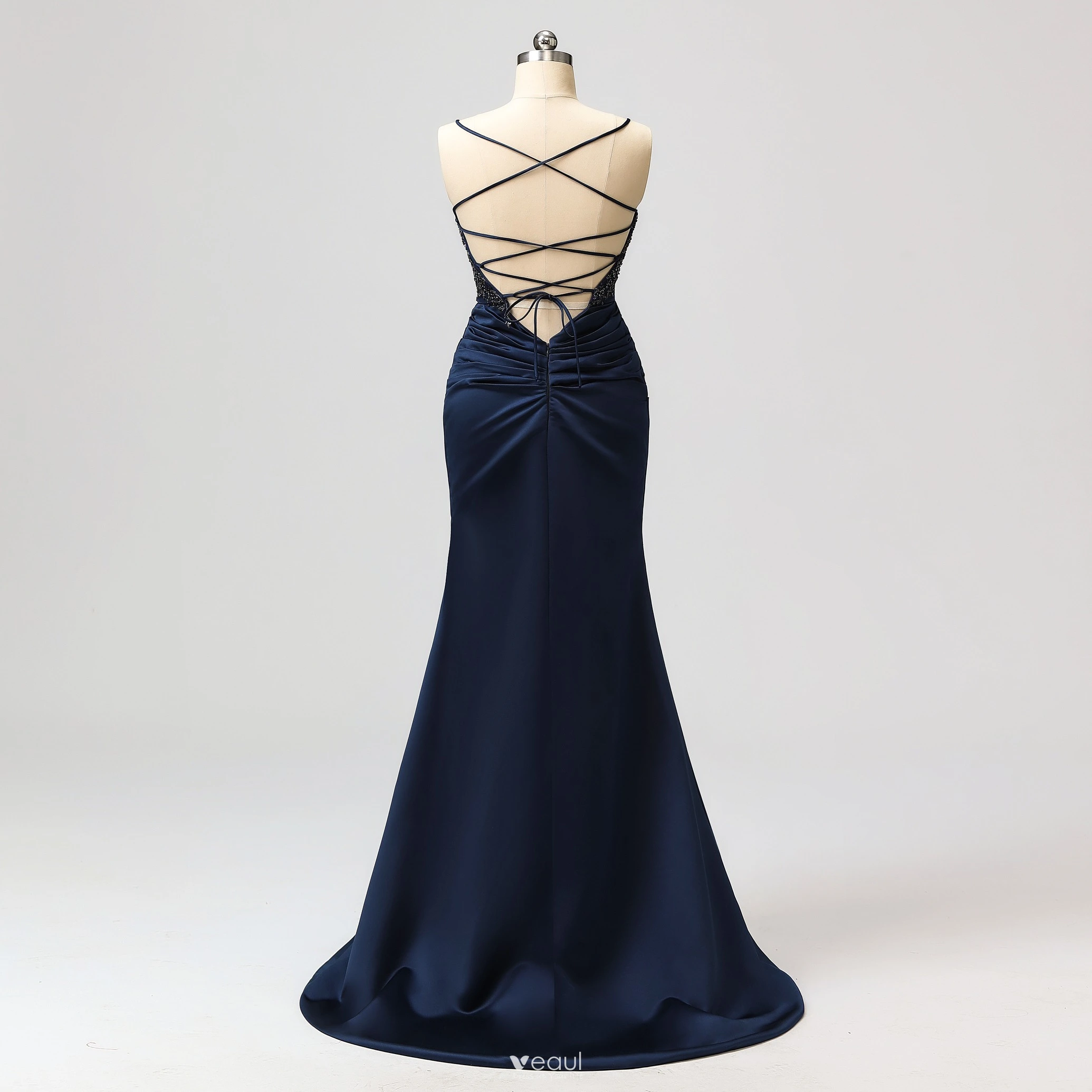 Trumpet Mermaid Backless Spaghetti Straps Beading Prom Dress Trumpet Mermaid Backless Spaghetti Straps Beading Prom Dress