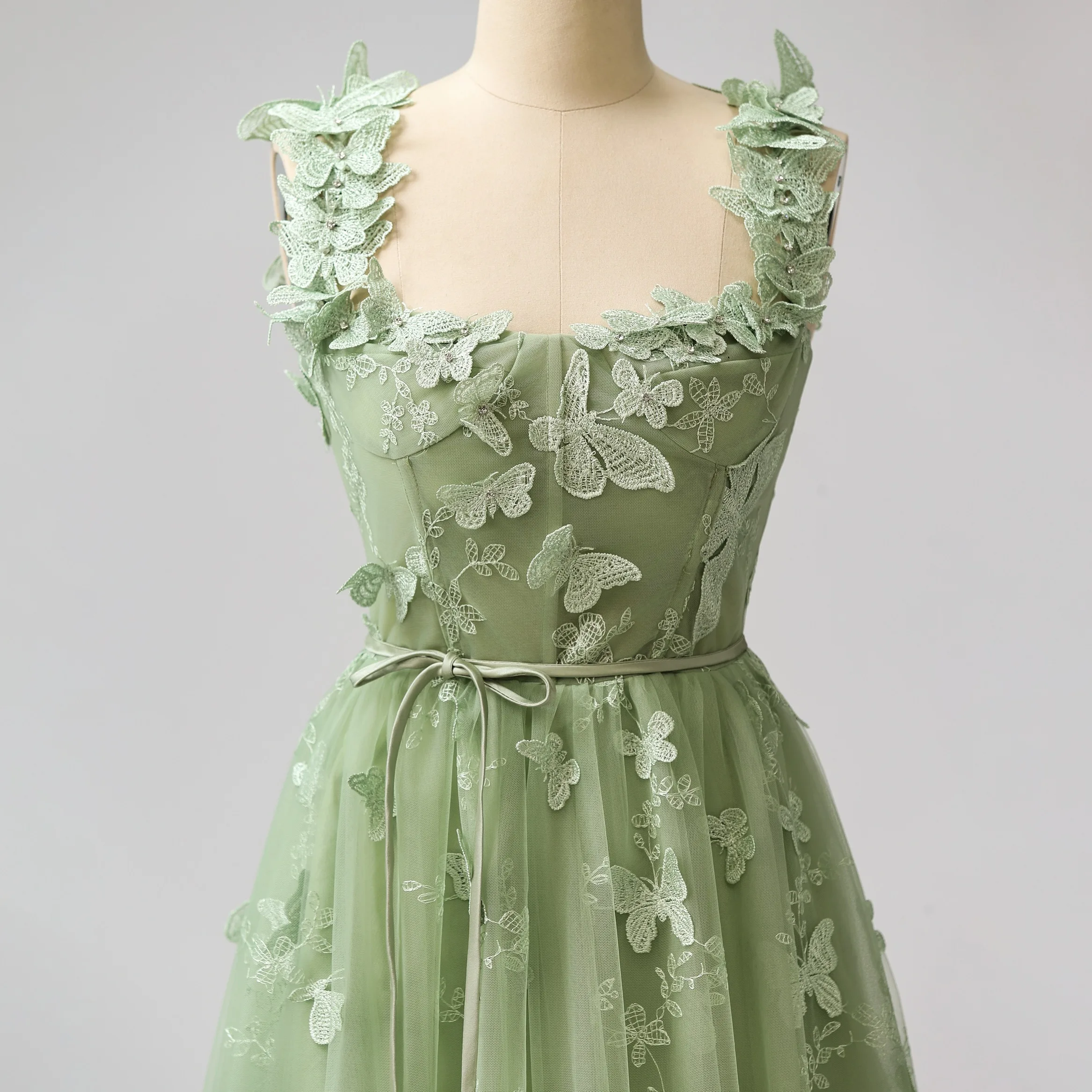 slim fit dress slacks Aline Tulle Tea Length Green Prom Dress, Green Puffy Homecoming Dresses with Lace Applique Beading US 8 / Custom Color