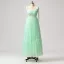 Super Heart-shaped Mint Green Prom Dresses 2024 Homecoming A-Line / Princess Sweet 16 Ankle Length Formal Dresses Crossed Straps Ruffle Tulle