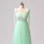Super Heart-shaped Mint Green Prom Dresses 2024 Homecoming A-Line / Princess Sweet 16 Ankle Length Formal Dresses Crossed Straps Ruffle Tulle