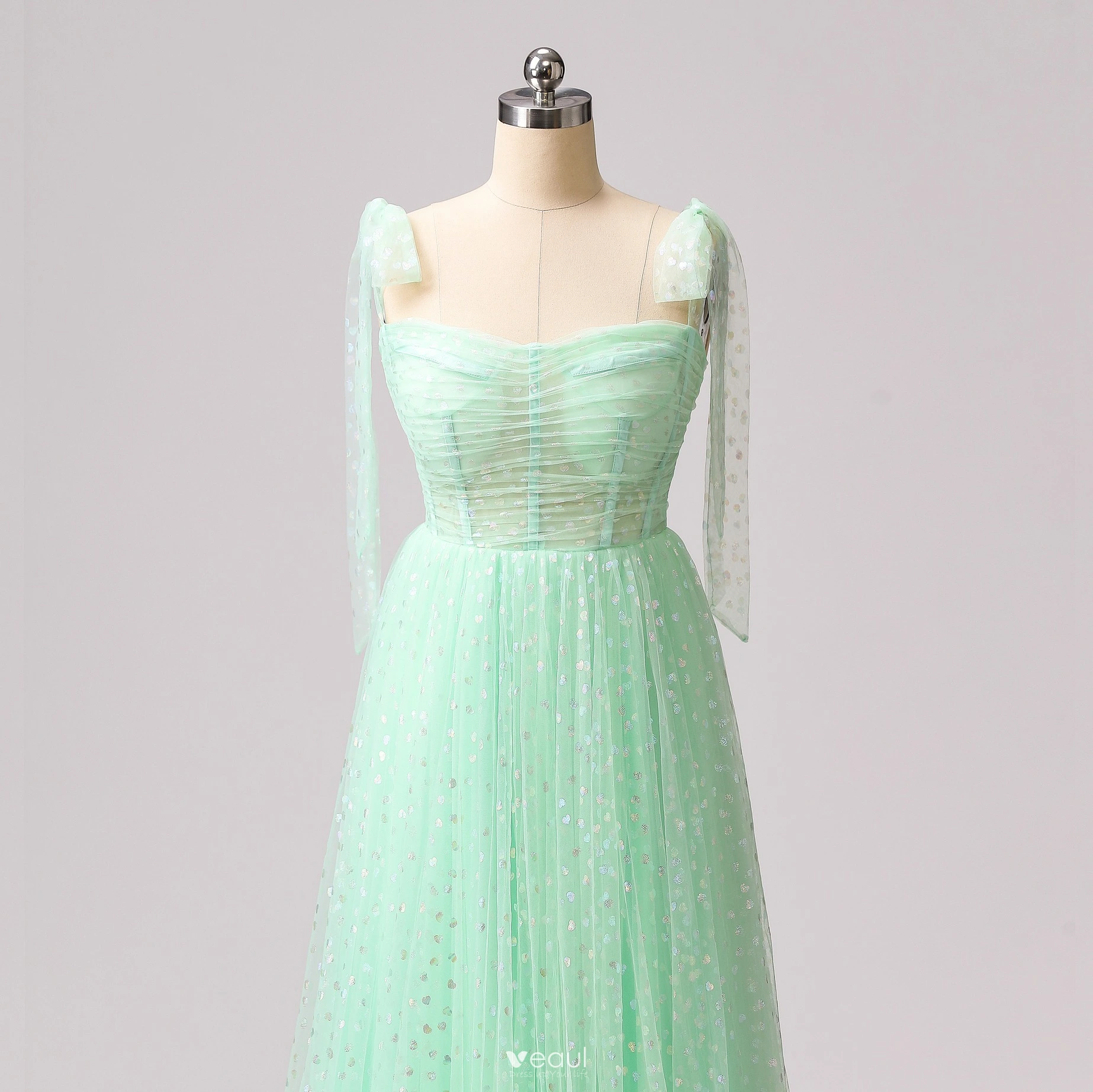 slim fit dress slacks Zapaka Women Sparkly Mint Short A-Line Homecoming Dress with Lace-Up Back Spaghetti Straps Cocktail Dress, Mint / M main image 1
