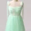 Super Heart-shaped Mint Green Prom Dresses 2024 Homecoming A-Line / Princess Sweet 16 Ankle Length Formal Dresses Crossed Straps Ruffle Tulle