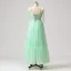 Super Heart-shaped Mint Green Prom Dresses 2024 Homecoming A-Line / Princess Sweet 16 Ankle Length Formal Dresses Crossed Straps Ruffle Tulle