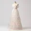 Flower Fairy White Floral Prom Dresses 2024 A-Line / Princess Ruffle Sweet 16 Formal Dresses Crossed Straps Floor-Length / Long Off-The-Shoulder Short Sleeve