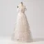 Flower Fairy White Floral Prom Dresses 2024 A-Line / Princess Ruffle Sweet 16 Formal Dresses Crossed Straps Floor-Length / Long Off-The-Shoulder Short Sleeve