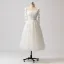 Glamorous White Ruffle Tulle Graduation Dresses 2024 Tea-length Sweet 16 Spaghetti Straps Homecoming Prom Dresses Crossed Straps Sleeveless A-Line / Princess