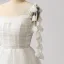 Glamorous White Ruffle Tulle Graduation Dresses 2024 Tea-length Sweet 16 Spaghetti Straps Homecoming Prom Dresses Crossed Straps Sleeveless A-Line / Princess