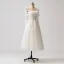 Glamorous White Ruffle Tulle Graduation Dresses 2024 Tea-length Sweet 16 Spaghetti Straps Homecoming Prom Dresses Crossed Straps Sleeveless A-Line / Princess