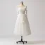 Glamorous White Ruffle Tulle Graduation Dresses 2024 Tea-length Sweet 16 Spaghetti Straps Homecoming Prom Dresses Crossed Straps Sleeveless A-Line / Princess