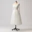 Glamorous White Ruffle Tulle Graduation Dresses 2024 Tea-length Sweet 16 Spaghetti Straps Homecoming Prom Dresses Crossed Straps Sleeveless A-Line / Princess