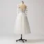 Glamorous White Ruffle Tulle Graduation Dresses 2024 Tea-length Sweet 16 Spaghetti Straps Homecoming Prom Dresses Crossed Straps Sleeveless A-Line / Princess