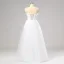 Fairytale White Bow Flower Prom Dresses Sweet 16 Formal Dresses 2024 A-Line / Princess Crossed Straps Floor-Length / Long Backless Tulle Strapless Sleeveless