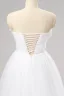 Fairytale White Bow Flower Prom Dresses Sweet 16 Formal Dresses 2024 A-Line / Princess Crossed Straps Floor-Length / Long Backless Tulle Strapless Sleeveless