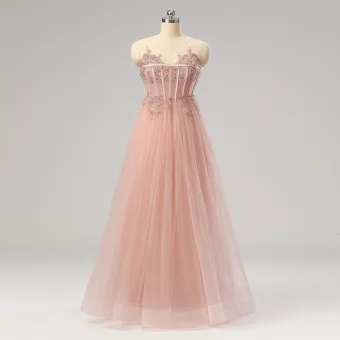 Vintage Retro A Line Princess Dusky Pink Sweetheart Prom Dresses 2024 Dancing Sequins Formal Dresses Zipper Up Sleeveless Floor Length Long
