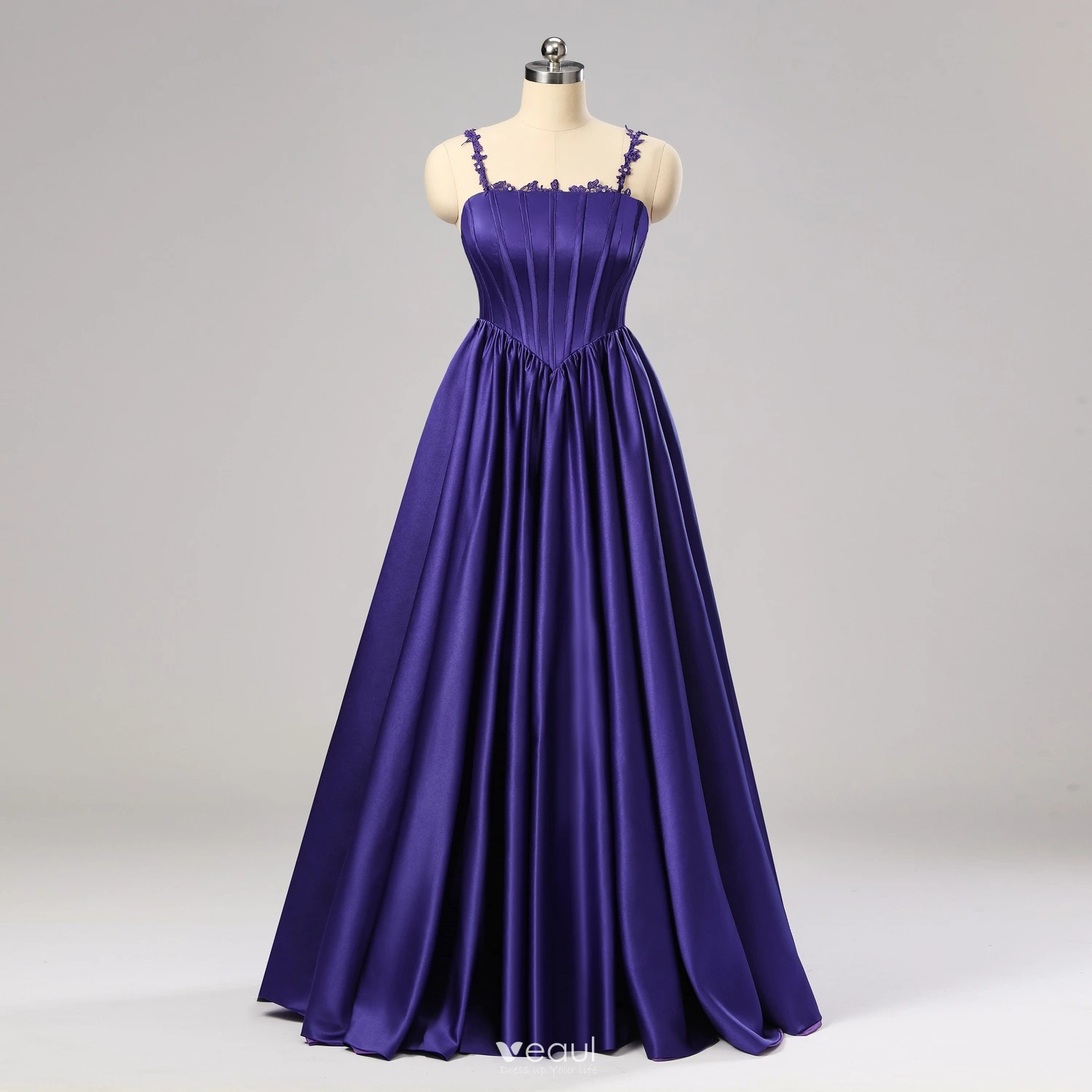 purple corset prom dress Dancing Queen 4367 - Beaded Corset Prom Dress M / Black main image 0
