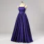 Prinsessa Purple Satin Korsett Balklänningar 2024 Spets Spaghettiband Formella Klänningar Korsade remmar Långa Ärmlös