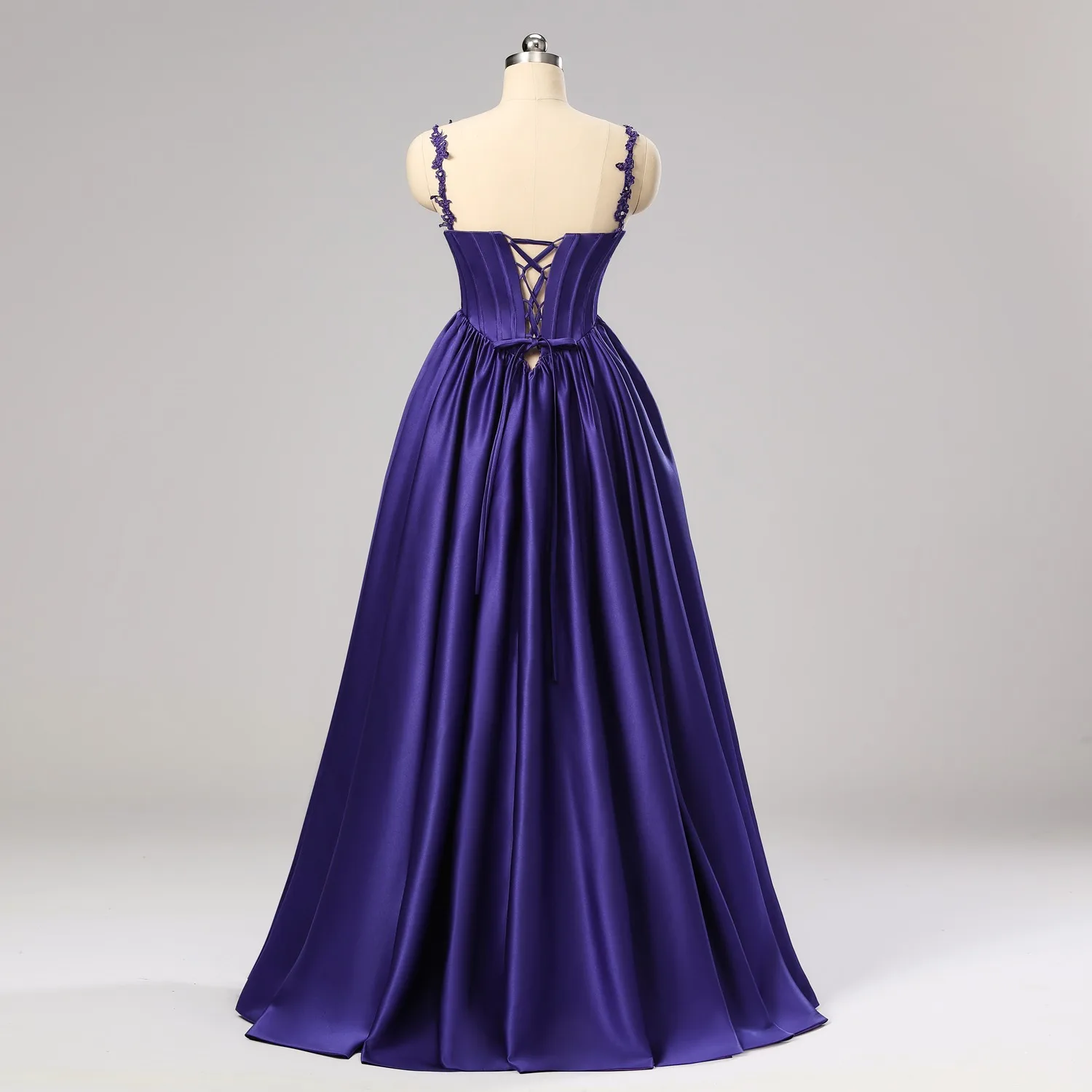 open lace back dress Light Purple Prom Dress,Two Piece Prom Dress,Princess Prom Gown,PD00313, US16W / Dark Navy