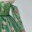 Blomsterfe Blomster Mørk Grønn Korsett Ballkjoler 2024 Kryssede Stropper Tyll Kjæreste Homecoming Langermede Prinsesse Ballkjole Formelle Kjoler