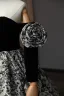 Vintage / Retro Black Butterfly Printing Prom Dresses 2023 Ball Gown Strapless Short Sleeve Backless Floor-Length / Long Prom Formal Dresses