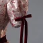 Vintage / Retro Burgundy Painted Floral Prom Dresses 2023 Square Neckline Short Sleeve Floor-Length / Long A-Line / Princess Quinceañera Formal Dresses