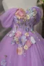 Fairytale A-Line / Princess Lilac Prom Dresses 2023 Strapless Engagement Outdoor / Garden Ball Gown Flower Formal Dresses