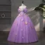 Fairytale A-Line / Princess Lilac Prom Dresses 2023 Strapless Engagement Outdoor / Garden Ball Gown Flower Formal Dresses