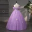 Fairytale A-Line / Princess Lilac Prom Dresses 2023 Strapless Engagement Outdoor / Garden Ball Gown Flower Formal Dresses