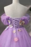Fairytale A-Line / Princess Lilac Prom Dresses 2023 Strapless Engagement Outdoor / Garden Ball Gown Flower Formal Dresses