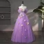 Fairytale A-Line / Princess Lilac Prom Dresses 2023 Strapless Engagement Outdoor / Garden Ball Gown Flower Formal Dresses