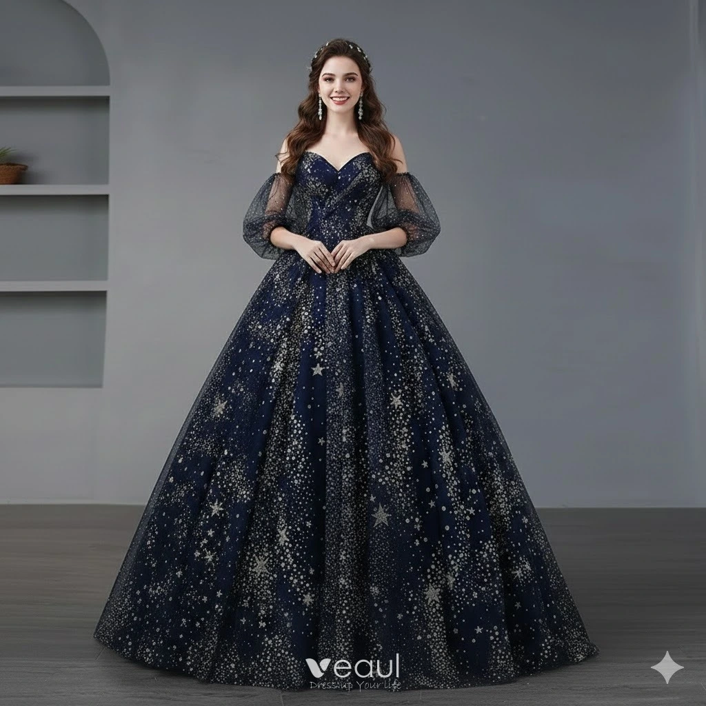 formal blue and silver dress Neva Gathered Sequin Formal Dress – PO964