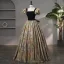 Vintage / Retro Black Printing Prom Dresses 2024 Ball Gown Square Neckline Puffy Short Sleeve Backless Bow Floor-Length / Long Formal Dresses