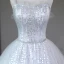 Sparkly Silver Sequins Prom Dresses 2023 Ball Gown Rhinestone Spaghetti Straps Sash Sleeveless Backless Floor-Length / Long Prom Formal Dresses