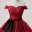 Chic Bordeaux Glitter Paillettes Noeud Ceinture Robe De Bal 2025 Robe Boule De l'épaule Sans Manches Dos Nu Longue Tulle Promo Robe De Ceremonie