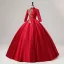 Vintage / Retro Chinese style Red Phoenix Embroidered Sequins Satin Prom Dresses 2025 Ball Gown High Neck Long Sleeve Backless Floor-Length / Long Prom Formal Dresses
